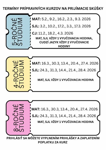 Prípravné kurzy na prijímacie skúšky - Milí uchádzači o štúdium v našej škole,  ponúkame Vám možnosť intenzívnej prípravy na prijímacie skúšky.