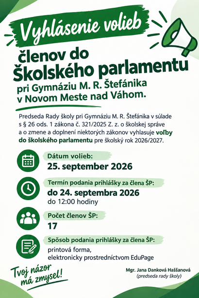 Voľby členov do Školského parlamentu